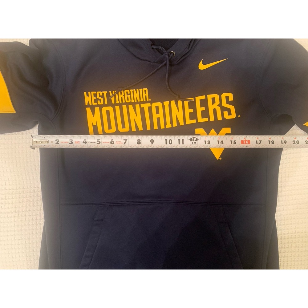 Nike Dri Fit West Virginia Mountaineers Hoodie Men's Size Medium Blue Sweatshirt - Picture 9 of 12
